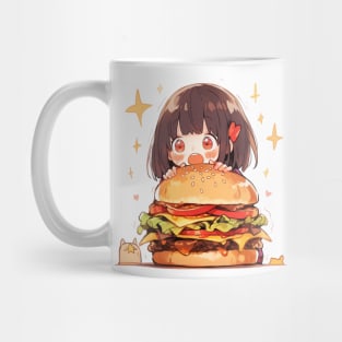 Burger Lover Girl Original Illustration art graphic Mug